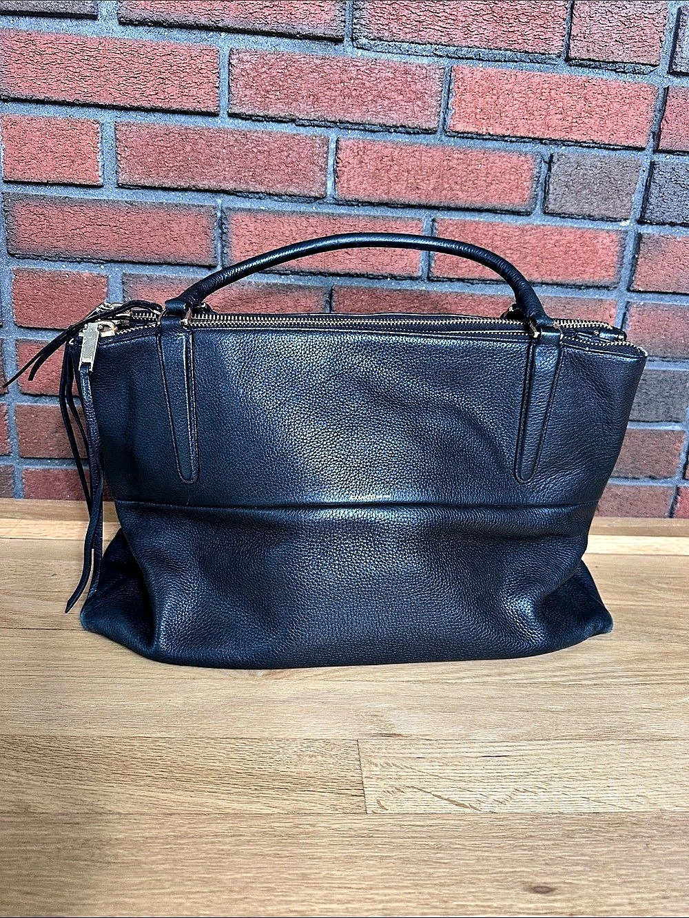 Coach Borough Pebbled Leather Bag Tote in Black
